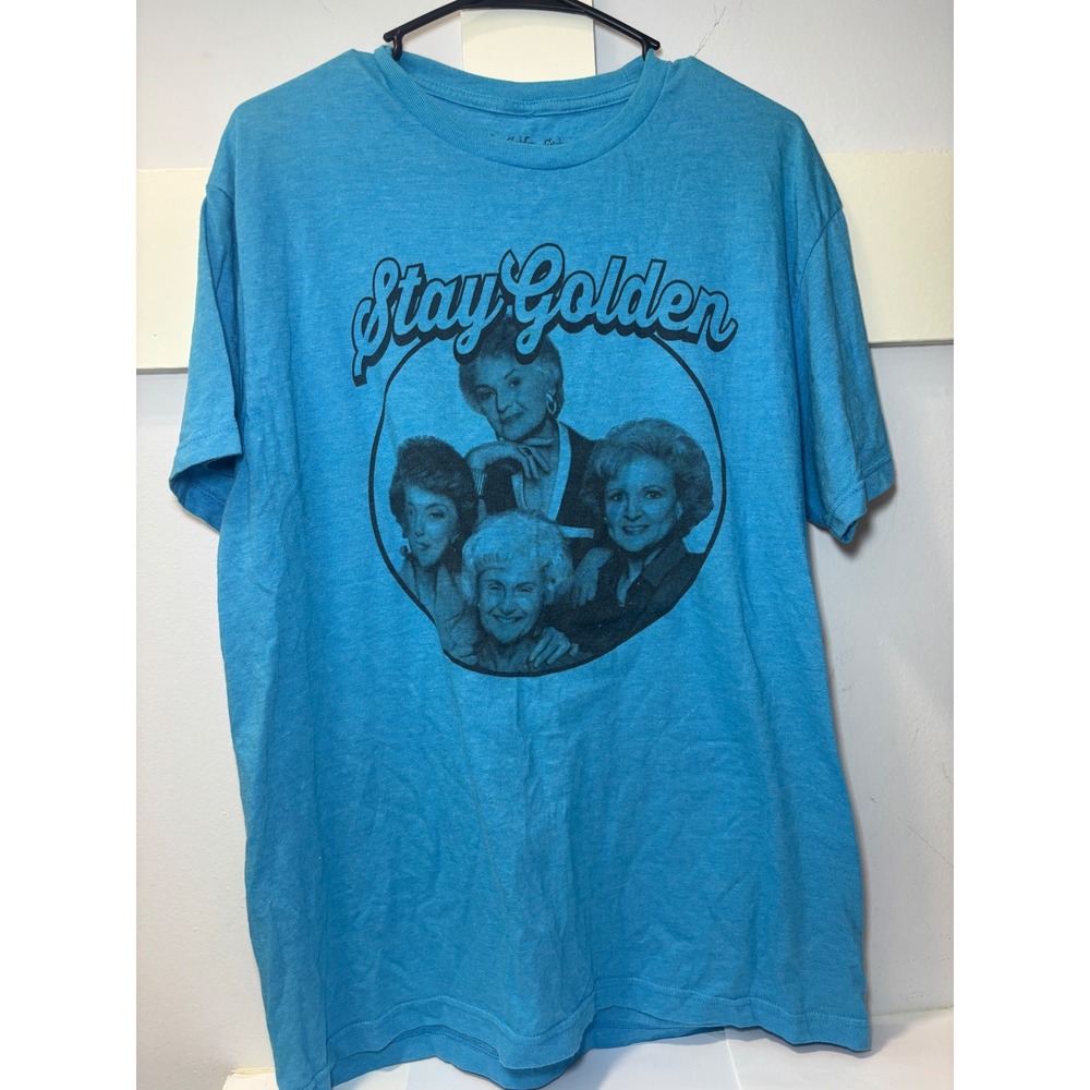 The Golden Girls Stay Golden Graphic T-Shirt Blue Large ABC Studios 80s Sitcom